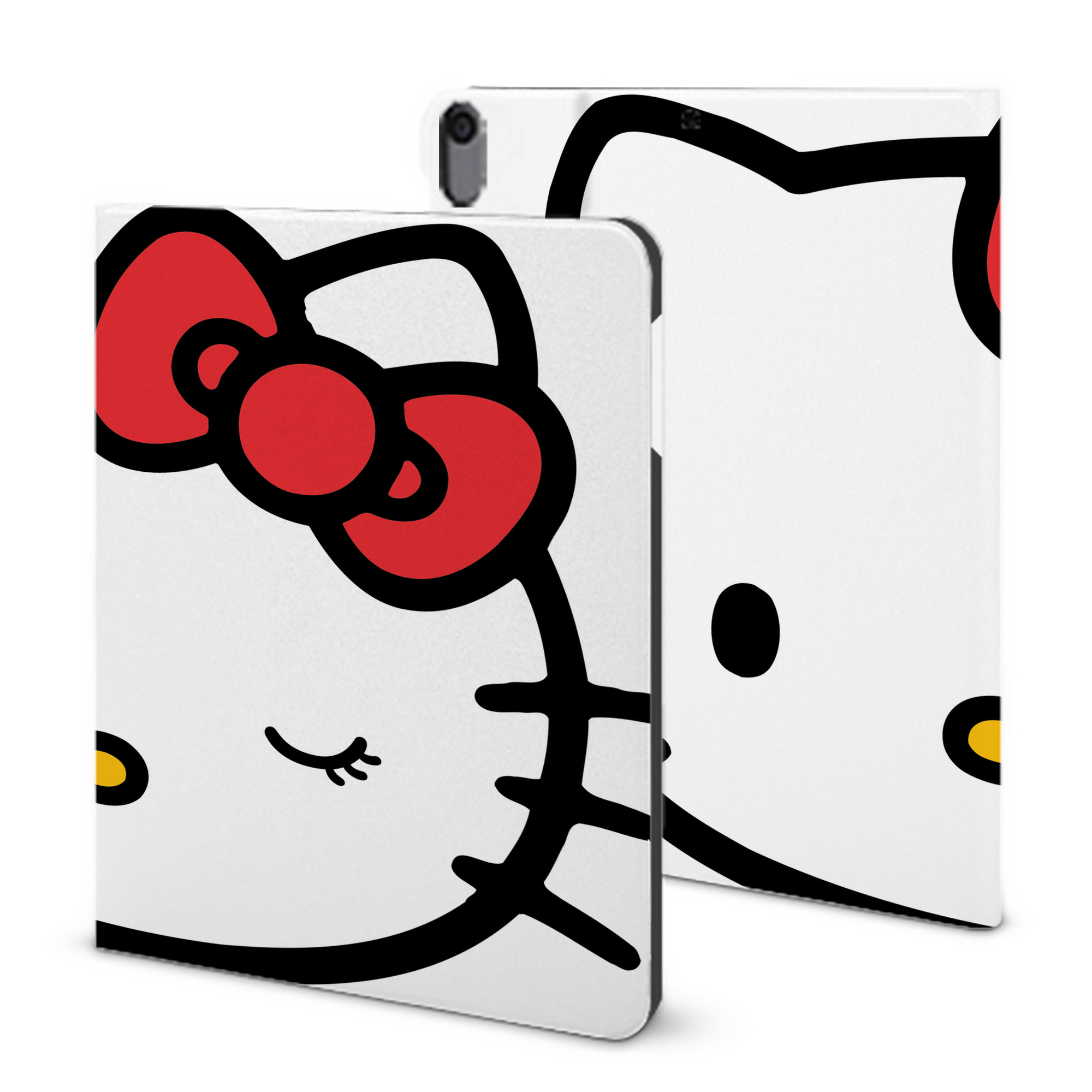 （画像用） Hello Kitty ハローキティ IPad ケース ブック型 PUレザー TPU 耐衝撃 軽量 薄型 ペン収納なし 全面保護 IPad 各モデル対応